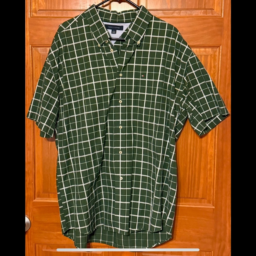 Tommy Hilfiger Green Checkered Men's Shirt